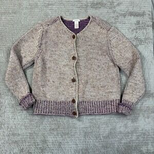 Sundance Cardigan Sweater Purple Beige Lambswool Cashmere Angora L Cottagecore